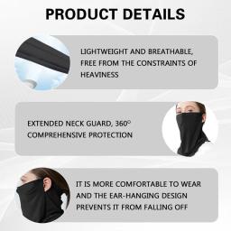 1/2/3PCS Máscara de seda gelada rosto inteiro balaclava verão proteção solar respirável resistente a UV à prova de vento para esportes atividades ao ar livre - Image 3