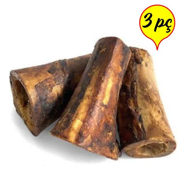 Kit de Mordedor Natural Tubinho de Canela Defumada para Cães - Conjunto com 3 Peças