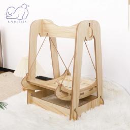 Pendurado De Madeira Pet Balanço Berço, Berço Do Gato, Gatinho Balançando Cama, Cesta Do Ninho, Cadeira Deitada, Pequenos Animais Suprimentos, Acessórios - Image 3