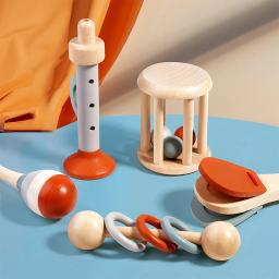 5 pçs instrumentos musicais do bebê chocalho sensorial brinquedos educativos precoces brinquedos musicais do bebê montessori brinquedos presentes de aniversário para crianças - Image 2