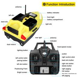 LIXADA-Barco de pesca com GPS e controle remoto, Dual Motor Fish Finder, GPS, 500m, 2kg de carga, suporte automático Cruise, V020 - Image 6