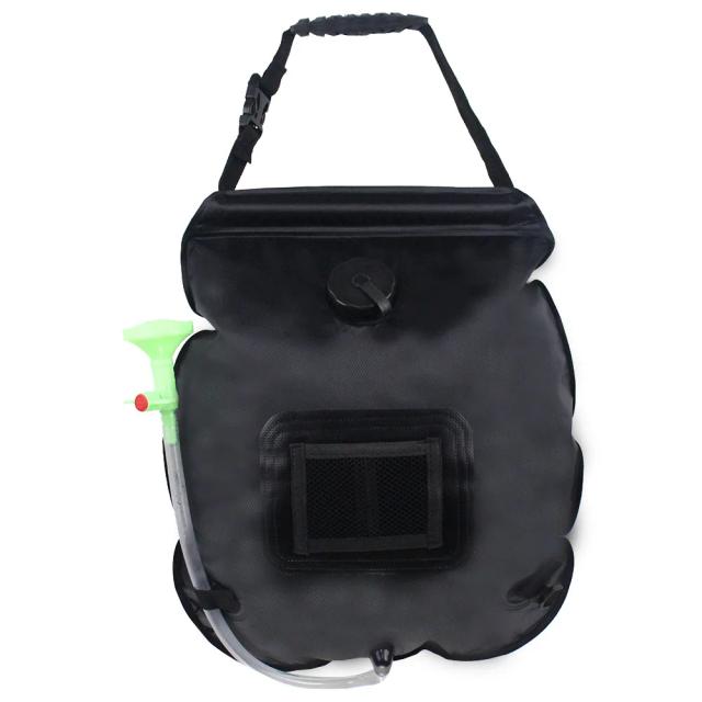 Saco de Banho Solar Dobrável de 20L para Acampamento e Caminhadas com Mangueira de Hidratação e Armazenamento de Água