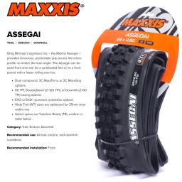 Maxxis assegai downhill sem câmara de ar mtb pneu de bicicleta 29 27.5 jantes mountain bike pneus de 29 polegadas para dh dd trail enduro corrida 29x 27.5x - Image 6