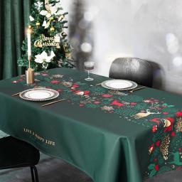 mesa toalha de mesa Ins vento festa de natal pano arte toalha de mesa impermeável e à prova de óleo do agregado familiar festa de férias decoração acessórios mesa esteira - Image 1