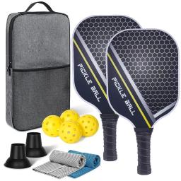 Carbon Fiber Pickleball Racket, Conjunto de 2 Raquetes e 4 Bolas, Exercício Indoor e Outdoor, Alta qualidade - Image 5