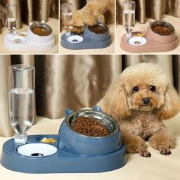 Pet Food Container com Waterer, 2 em 1 Alimentador, Tigela De Gato, Dispensador De Água, Armazenamento Automático De Água, Tigela De Comida De Cachorro - Image 2