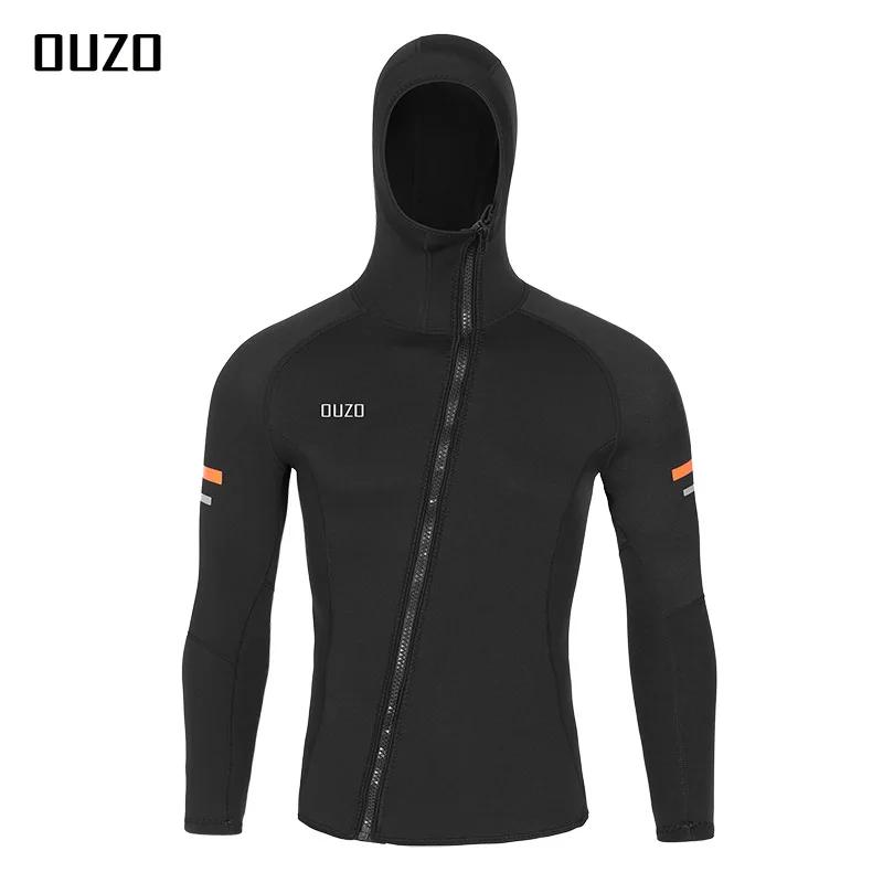 Camisola de mergulho com capuz neoprene masculina, jaqueta de manga comprida, proteção solar, antimedusas, surf, natação, traje, 1,5mm, divisão - Image 1