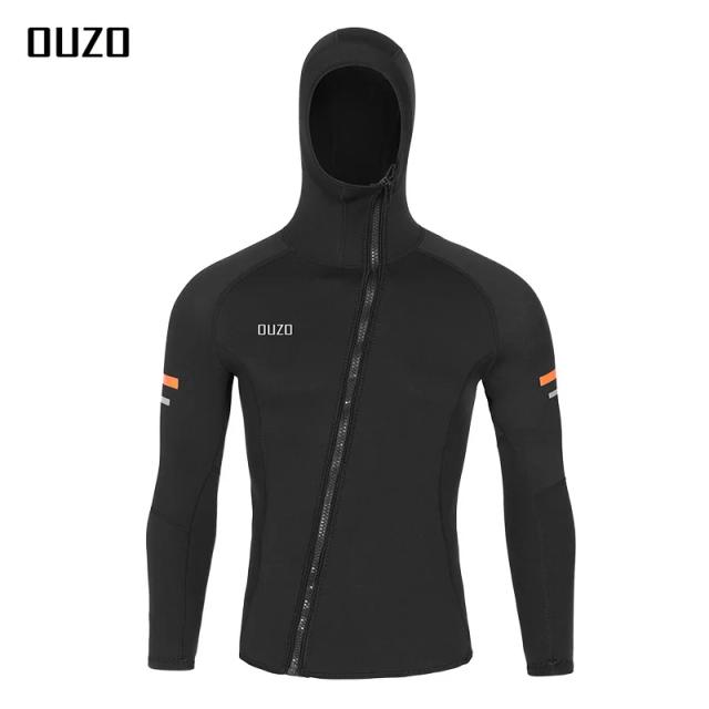 Camisola de Mergulho Masculina com Capuz em Neoprene - Jaqueta de Manga Longa com Proteção Solar e Antimedusas, Ideal para Surf e Natação, 1,5mm