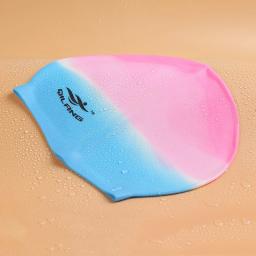 Boné de natação impermeável de silicone para homens e mulheres, cabelo comprido, chapéu elástico de mergulho para adultos e crianças, novo - Image 3