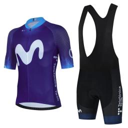 Movistar conjunto camisa de ciclismo manga curta espanha homens anti-uv bicicleta esportiva equipe verão roupas maillot ciclismo hombre - Image 6