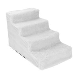 Cão de estimação portátil escada rampa macio quente capa removível gato escalada lavável escadas 4 etapas suprimentos para animais estimação sofá interior - Image 2