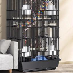 Poleiros de gaiola em preto para varanda, cabide de gaiolas, brinquedos para hamster, canário, pombo, acessórios para pássaros - Image 2