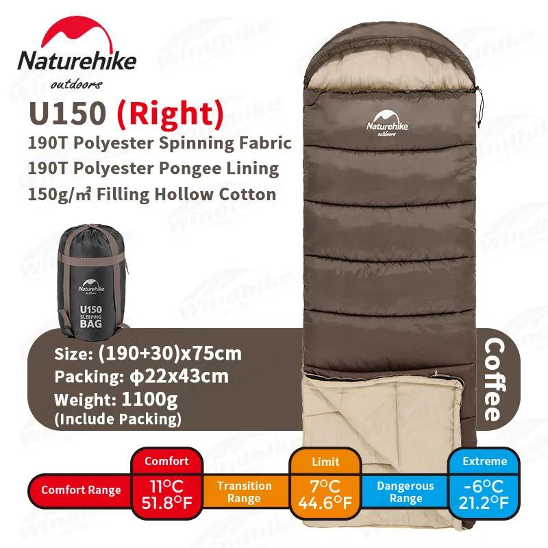 Naturehike U série acampamento saco de dormir, envelope, emenda, pode formar A, duplo, manter aquecido, algodão para baixo viagem colcha - Image 1