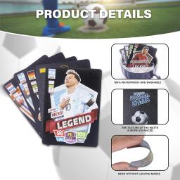 World Football Stars Gold Foil Card, Contém 55 das maiores estrelas de futebol do mundo, Cartão de coleção, grande presente, 55pcs - Image 3