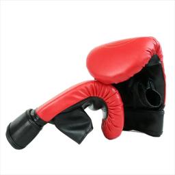 Luvas De Boxe De Couro PU Para Homens E Mulheres, Acessórios De Treinamento De Esponja, Vermelho E Preto - Image 6