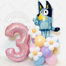 Balão de alumínio dos desenhos animados para crianças, Balão azul e rosa, Birthday Party Supplies, Baby Shower Globos, Azul e rosa, 2021 - Image 1