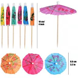 Mini papel guarda-chuva para guarda-sóis de coquetel, bebida, frutas, bolos, decoração do casamento, bebê aniversário festa suprimentos, 50PCs - Image 5