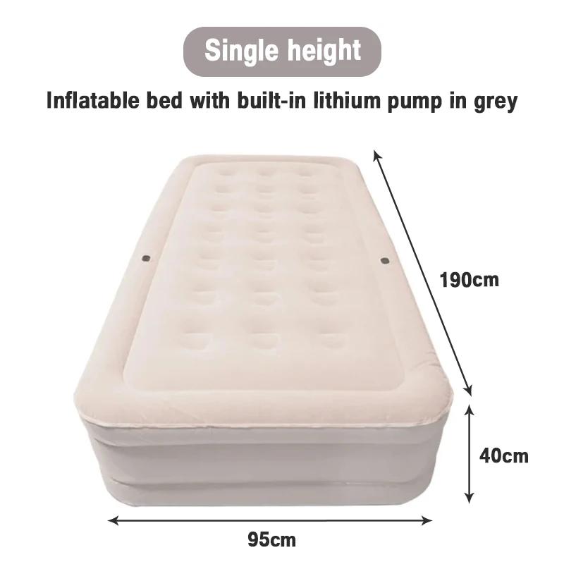 Colchão de ar duplo inflável com bomba embutida, colchão inflável duplo-alto, fácil inflar, cama portátil para cama de casa - Image 1