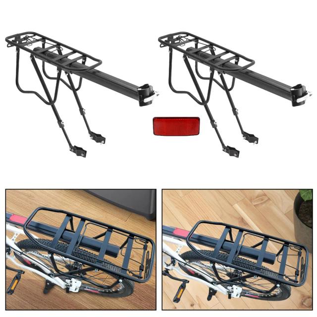 Suporte de Carga Traseiro para Bicicleta - Prateleira de Metal para Panniers e Bagagens