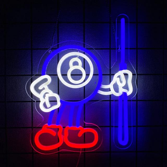 Sinal LED Neon Bilhar Decoração de Parede 1 Unidade
