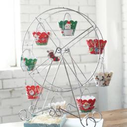 Rotação Ferris Wheel Metal Cupcake Sobremesa Stand, Suporte para Aniversário, Festa de Casamento, Bolo Stand, Display Rack, Home Decor, 8 Cup - Image 2