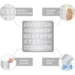 Stainless Steel Letter and Number Stencil, Metal Lettering, Alphabet Symbol, Painting Template, Journal Tool, 6.3 in, 1 PC - Image 5