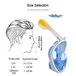 Conjunto de máscara subaquática para crianças e adultos, máscara facial completa, máscara de natação anti-nevoeiro, sistema de topo seco - Image 2