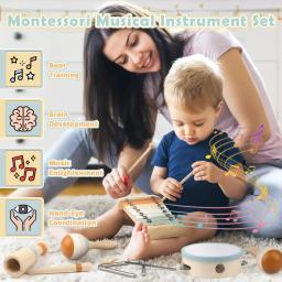 Baby Montessori Instrumentos Musicais, Brinquedos De Madeira, Instrumentos De Percussão Naturais, Kids Preschool Educational Birthday Gift - Image 2