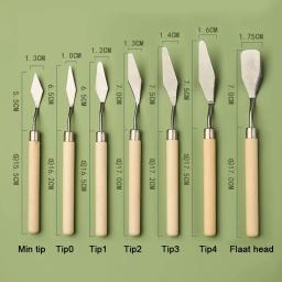 7pcs aço inoxidável pintura a óleo facas artista artesanato espátula paleta faca faca de mistura raspador arte ferramentas - Image 5