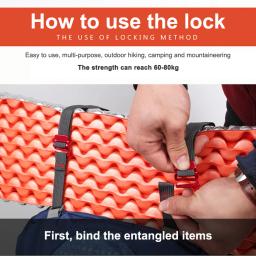 Escalada Buckle Tie-Down Belt, correias de carga, Corda de fita de nylon mochila de viagem, gancho de liberação rápida - Image 4