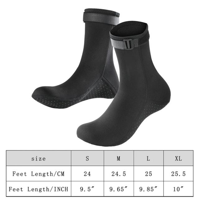 Meias Unisex Antiderrapantes de Neoprene para Snorkeling e Mergulho - Leves e Quentes, Ideais para Inverno e Surf, 3mm