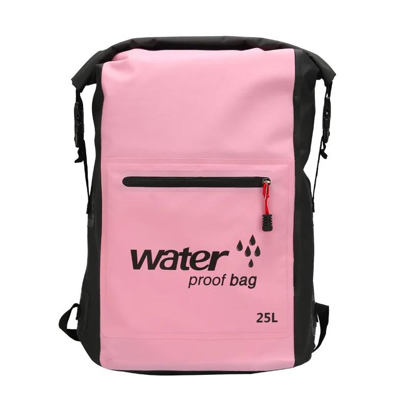 Bolsa seca impermeável ao ar livre de PVC 25L para Kiking Caiaque Barco Canoagem Natação Camping Mochila resistente à água - Image 1