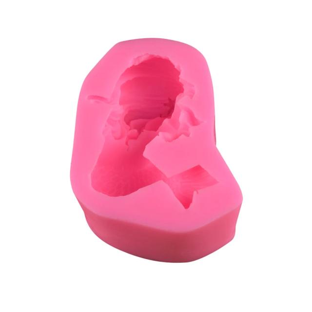 Silicone World 3D Mermaid Mold, DIY Soap Gypsum Clay Resin Mold, Chocolate Fondant Bolo Decoração Ferramentas, Artesanato Ornamento