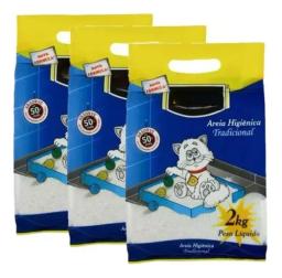 Areia Higiênica para Gato Tradicional, Artigos Sanitários, 2kg, 3un - Image 1