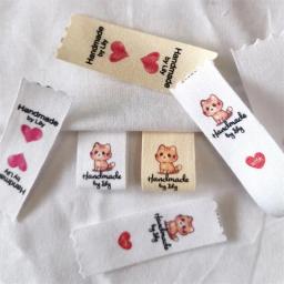 Marca personalizada impressão etiquetas, etiqueta de costura personalizada, logotipo ou etiquetas de texto, etiqueta de costura artesanal, 2x5cm, 20x60mm - Image 2