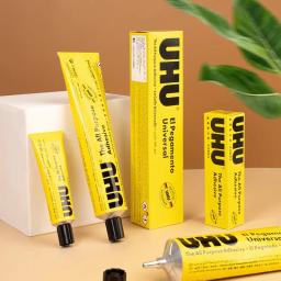 UHU Cola adesiva transparente para todos os fins, cola transparente extra forte, modelo artesanal, cola para tecido, couro, cola diy - Image 1