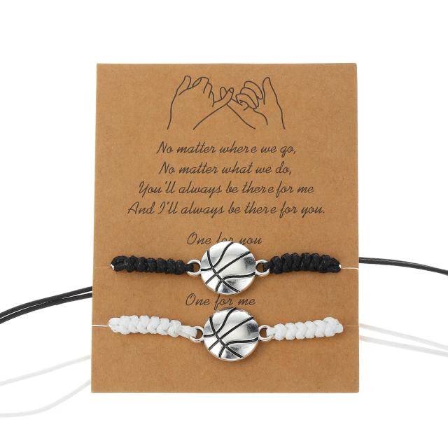 Conjunto de Pulseiras Esportivas Masculinas Ajustáveis para Futebol, Beisebol, Basquete e Rugby - 2 Peças
