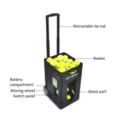 Máquina De Lançador De Bola De Tênis Portátil, tênis Inteligente Máquina De Jogamento De Torneamento Automático Do Iniciante, máquina De Treinamento De Bola - Image 4