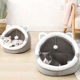 Cama macia interior para cães e gatos pequenos e grandes, Pet Tent, Kitten House, Cozy Puppy Cushion, Cute - Image 4