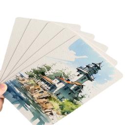 Papel cartão postal aquarela, 300g, pintura fine art, quadrado, redondo, grão grosso, polpa de madeira, cartão em branco - Image 5