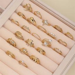 23 peças anéis femininos acessórios de joias de qualidade de luxo novos em bijuterias de aço inoxidável - Image 4