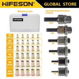 Hipuron conjunto de ferramentas com rebites, 36 espaços, porca, rebite, caixa, m3 m4 m5 m6 m8 m10, aço inoxidável, acessórios de cabeça plana rebitadeira rebite rebitadeira de rosca arrebitadeira rebitadeira eletrica - Image 1