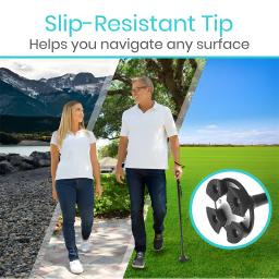 T-Handle Trekking Poles com Lanterna, Bastão dobrável com peso leve ajustável, dobrável, bengala de alumínio, Pólos de caminhada antiderrapantes - Image 6