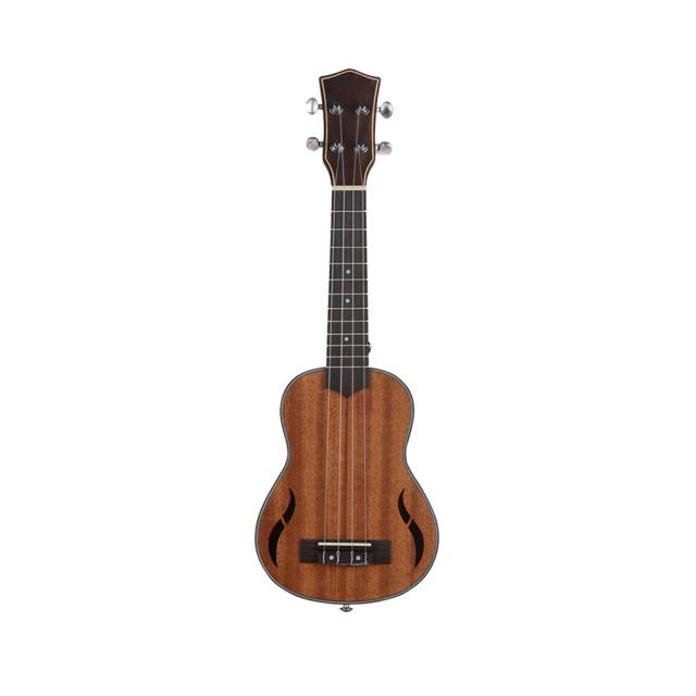 Ukulele de Madeira Maciça 21 Polegadas com 4 Cordas - Instrumento Luxuoso e Durável para Concerto em Walnut
