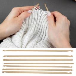 Double End Bamboo Tunisian Crochet Ganchos, Conjunto de agulhas de tricô, Artesanato de tecelagem ergonômico - Image 1
