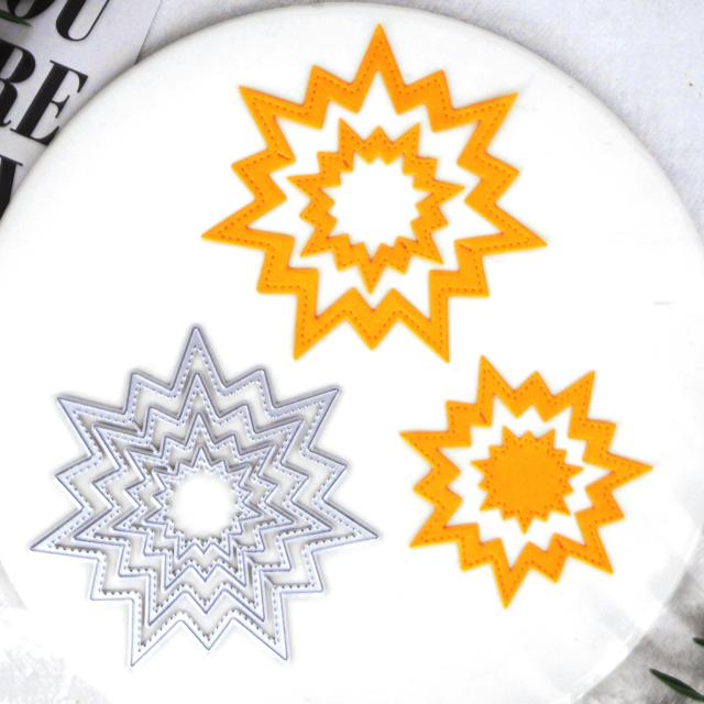 Estêncil de Corte de Metal com Padrão de Sol para DIY em Papel, Cartão e Scrapbooking