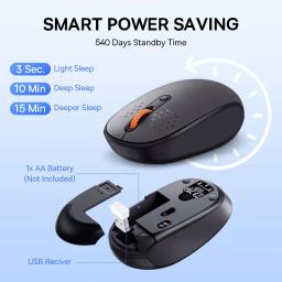 Baseus-F01B Mouse Bluetooth sem fio, Mouse 2.4G, 1600 DPI, Clique Silencioso para MacBook, Tablet, Laptop, PC, Acessórios para Jogos, Bluetooth 5.0 - Image 5