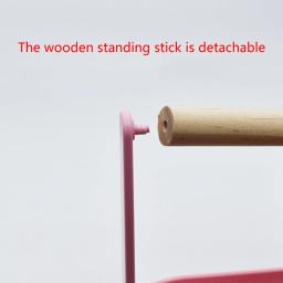 Suporte de madeira do pássaro com bandeja plástica para papagaios pequenos e médios, Tabletop Training Perch, Play Stands portáteis - Image 5
