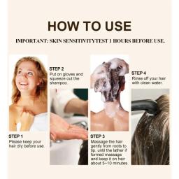 3in 1 shampoo para homens e mulheres, tintura de cabelo, natural, preto, branco, 7 cores, 500ml - Image 3