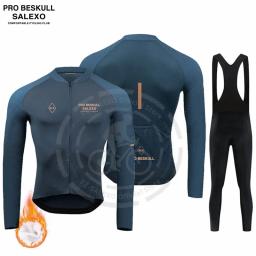 Calças de ciclismo de velo térmico para homens, roupas de bicicleta de manga comprida, camisa de bicicleta quente, uniforme, inverno - Image 2